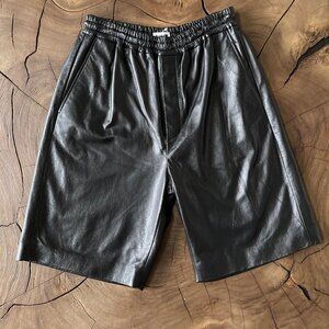 Jil Sander: EU46 $4000 Butter Soft Ovine Lamb Leather Runway Shorts SS24